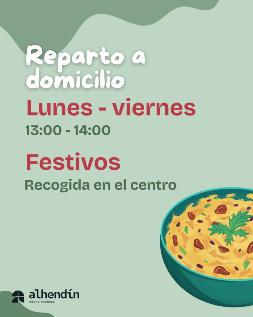 Horario menus a domicilio Residencia Alhendin